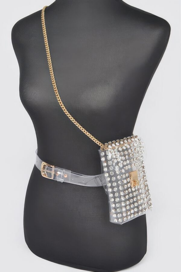 Clear Rhinestone Plus-Size Belt Bag