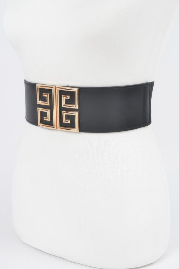 Plus Size Elastic Belt with Metal Buckle – Wide Band