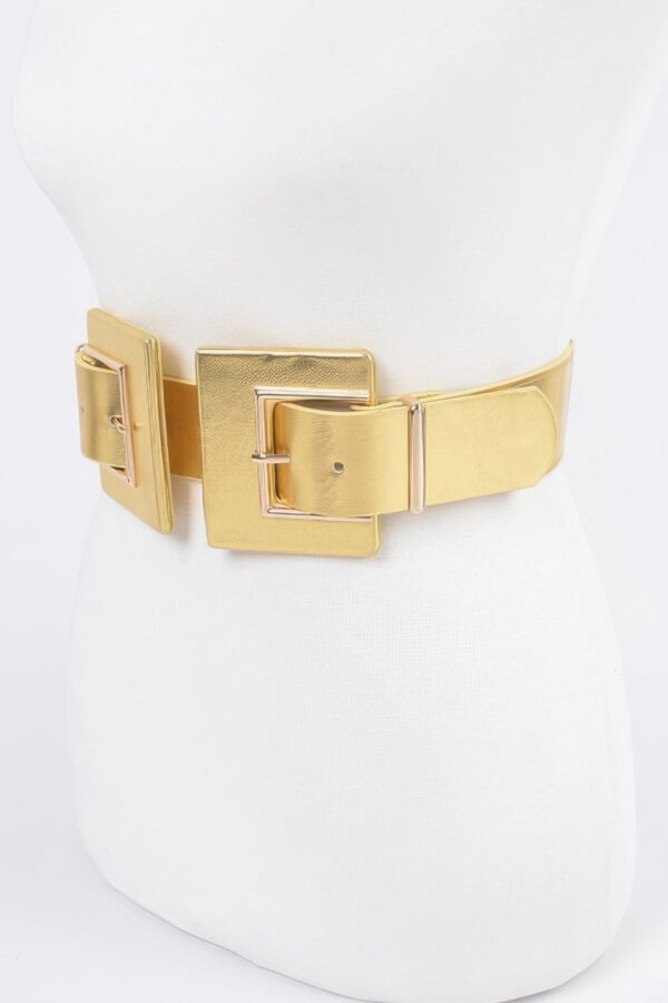 Wide Two-Buckle Elastic Waist Belt – Plus Size