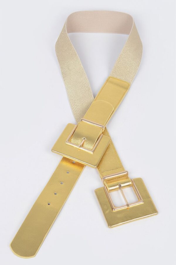 Wide Two-Buckle Elastic Waist Belt – Plus Size
