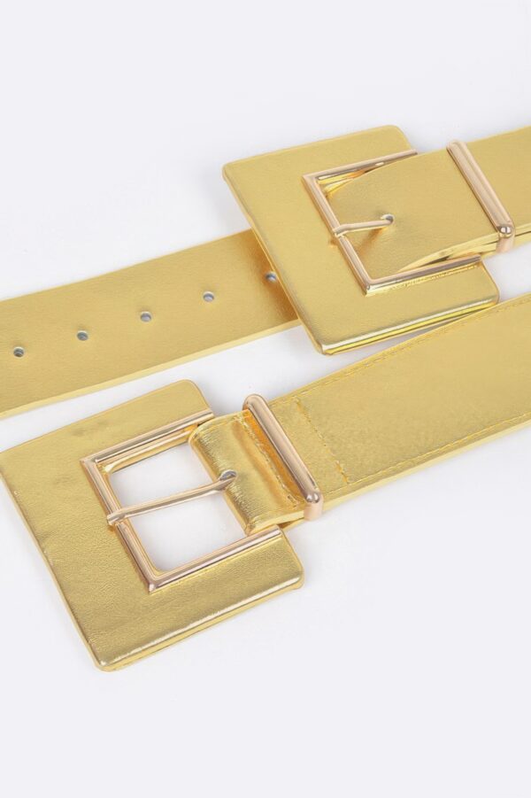 Wide Two-Buckle Elastic Waist Belt – Plus Size