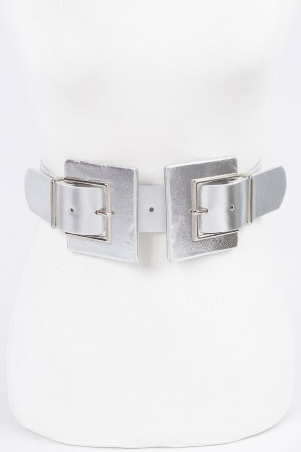 Wide Two-Buckle Elastic Waist Belt – Plus Size