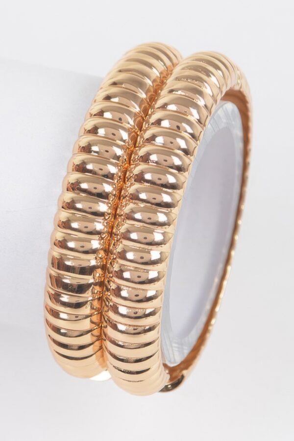 Two-Piece Metal Bangle Set – Smooth Stackable Bangles