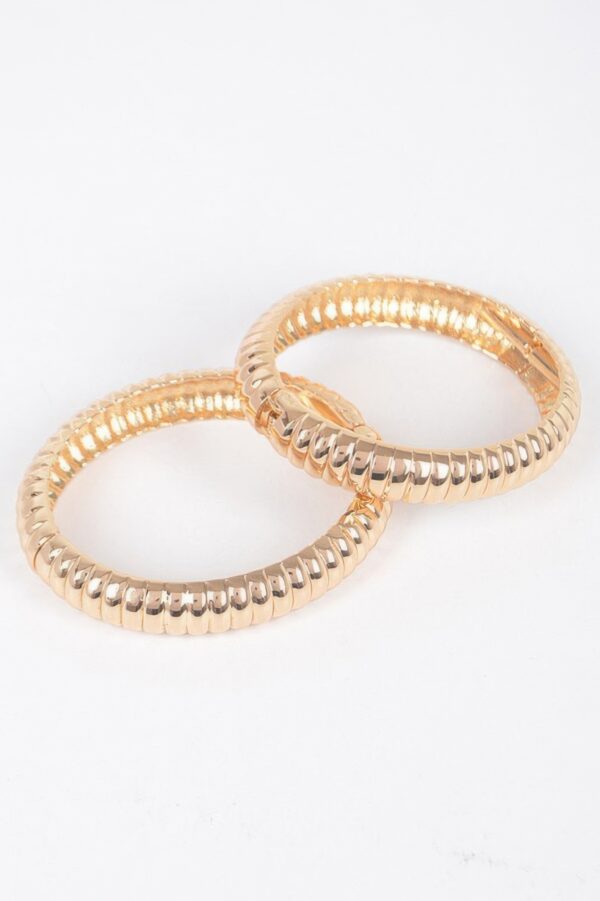 Two-Piece Metal Bangle Set – Smooth Stackable Bangles
