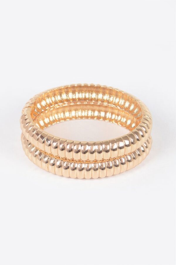 Two-Piece Metal Bangle Set – Smooth Stackable Bangles
