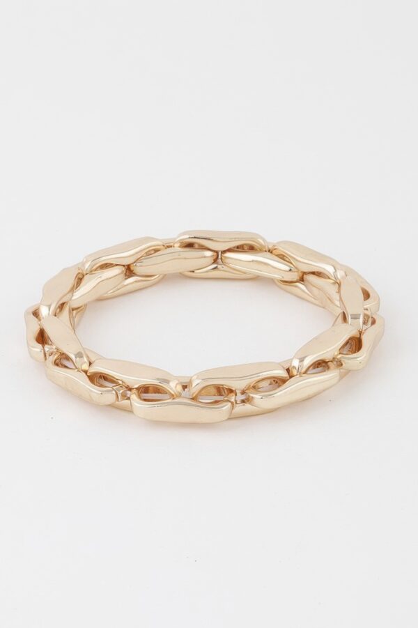 Hammered Link Chain Bracelet – Textured Polished Finish