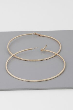 Wide Indented Concrete Hoop Earrings – Matte Sculptural Design