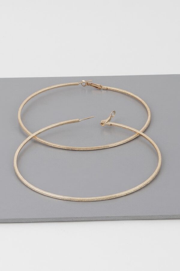 Wide Indented Concrete Hoop Earrings – Matte Sculptural Design