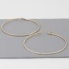 Wide Indented Concrete Hoop Earrings – Matte Sculptural Design