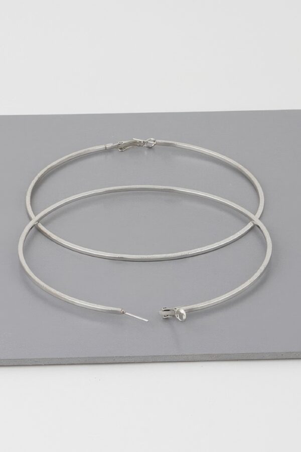 Wide Indented Concrete Hoop Earrings – Matte Sculptural Design
