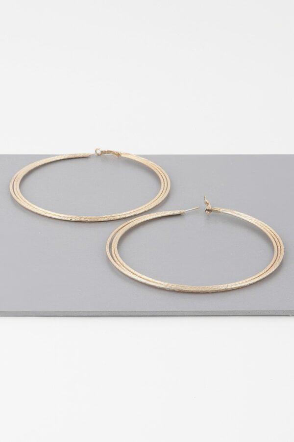 Wide Triple Rope Hoop Earrings – Layered Rope Texture