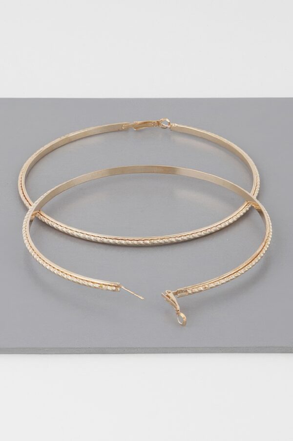 Wide Double-Twist Oversized Hoop Earrings