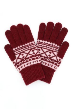 Aztec Knit Smart-Touch Gloves – Wool Blend