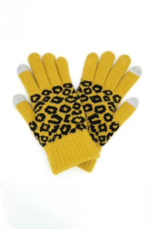 Leopard Knit Smart-Touch Gloves