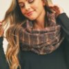 Plaid Infinity Scarf – Soft Polyester Loop
