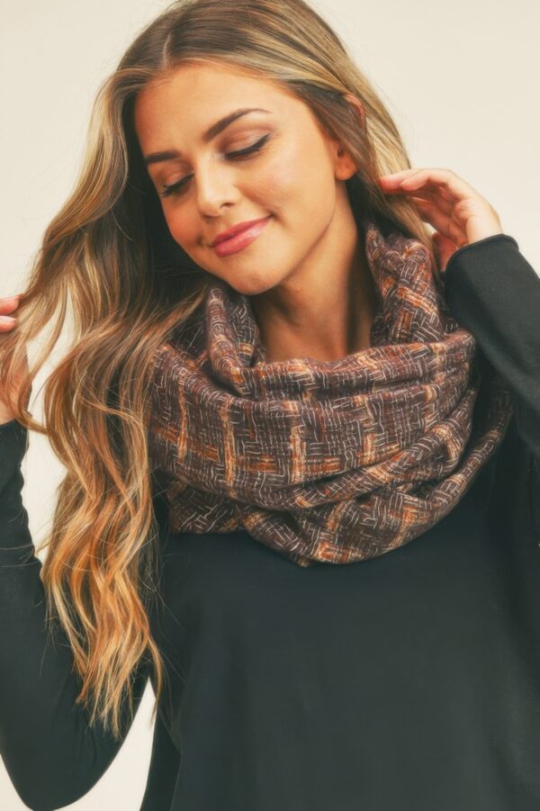 Plaid Infinity Scarf – Soft Polyester Loop