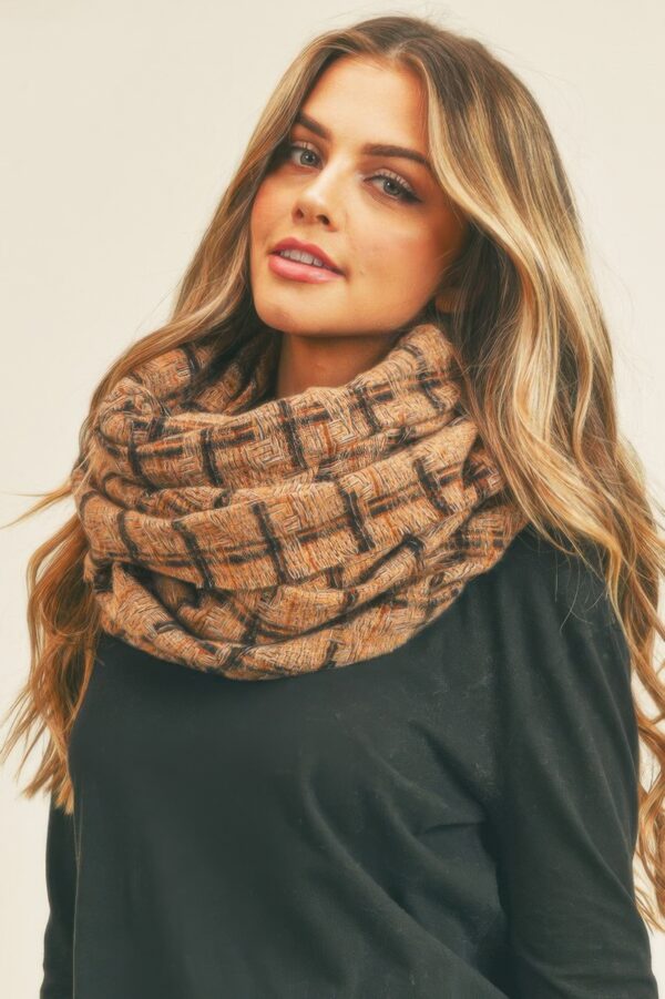 Plaid Infinity Scarf – Soft Polyester Loop