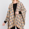 Plaid Ruana – Oversized Open-Front Layer