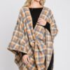 Plaid Ruana – Oversized Open-Front Layer
