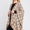Plaid Ruana – Oversized Open-Front Layer