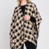 Plaid Ruana – Oversized Open-Front Layer