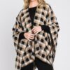 Plaid Ruana – Oversized Open-Front Layer