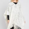 Paisley Fringe Poncho – Open-Front Acrylic