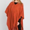 Paisley Fringe Poncho – Open-Front Acrylic