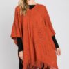 Paisley Fringe Poncho – Open-Front Acrylic