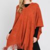 Paisley Fringe Poncho – Open-Front Acrylic