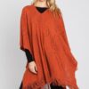 Paisley Fringe Poncho – Open-Front Acrylic