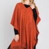 Paisley Fringe Poncho – Open-Front Acrylic