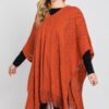 Paisley Fringe Poncho – Open-Front Acrylic
