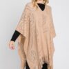 Paisley Fringe Poncho – Open-Front Acrylic