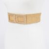 Faux Straw Stretch Belt with Oversized Metal Buckle