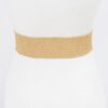 Faux Straw Stretch Belt with Oversized Metal Buckle