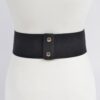 Corset-Style Faux Leather Stretch Belt with Eyelets