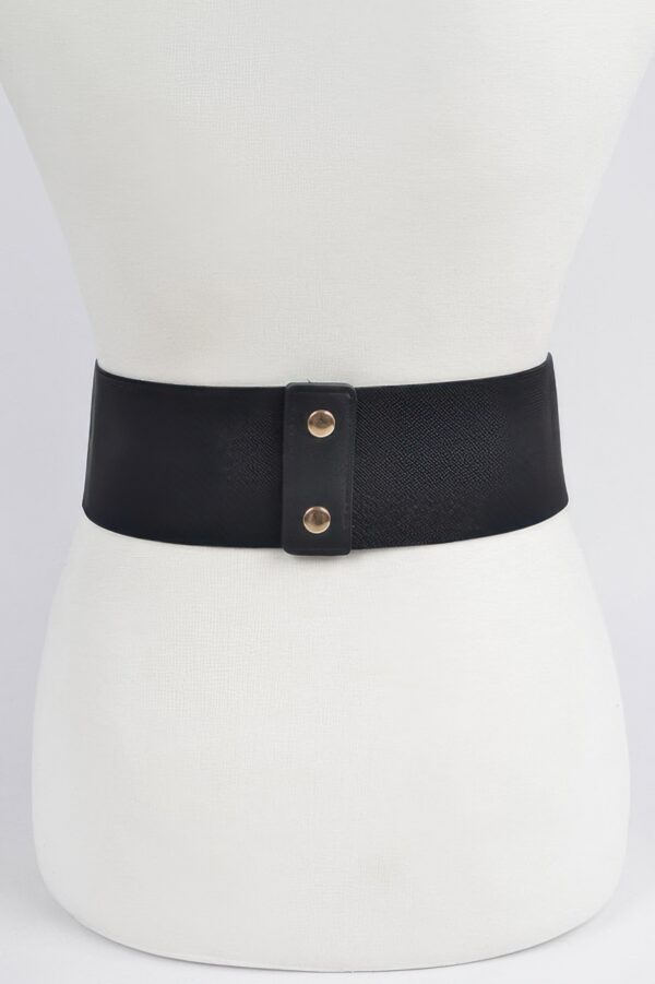 Corset-Style Faux Leather Stretch Belt with Eyelets