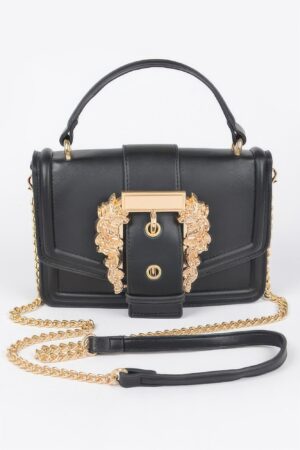 Vegan Top Handle Shoulder Clutch – Structured Polyurethane