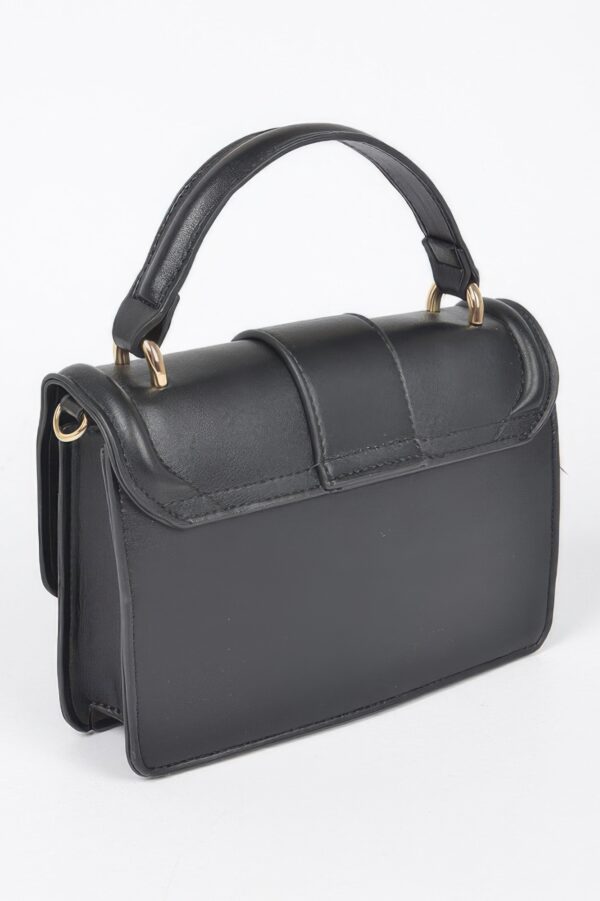 Vegan Top Handle Shoulder Clutch – Structured Polyurethane