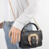 Vegan Top Handle Shoulder Clutch – Structured Polyurethane