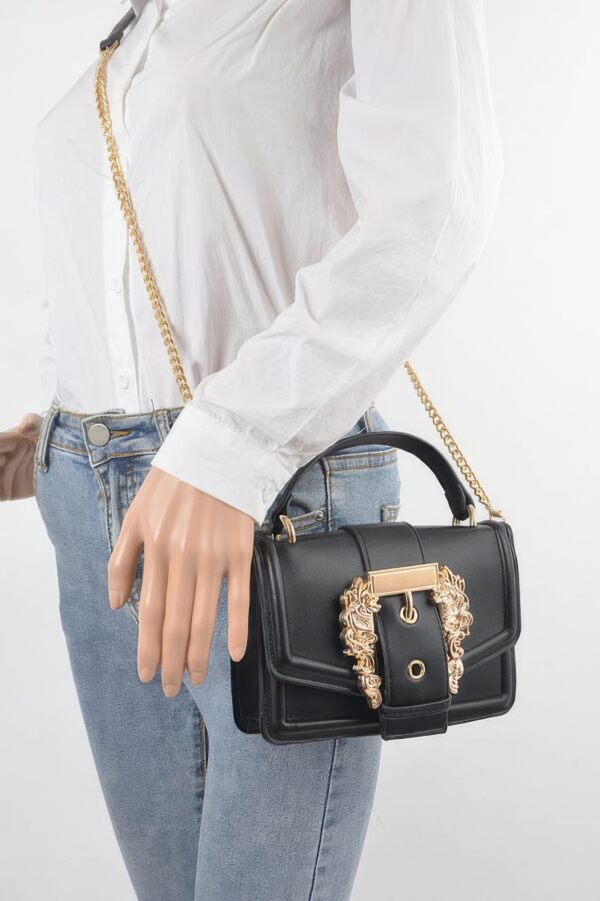 Vegan Top Handle Shoulder Clutch – Structured Polyurethane