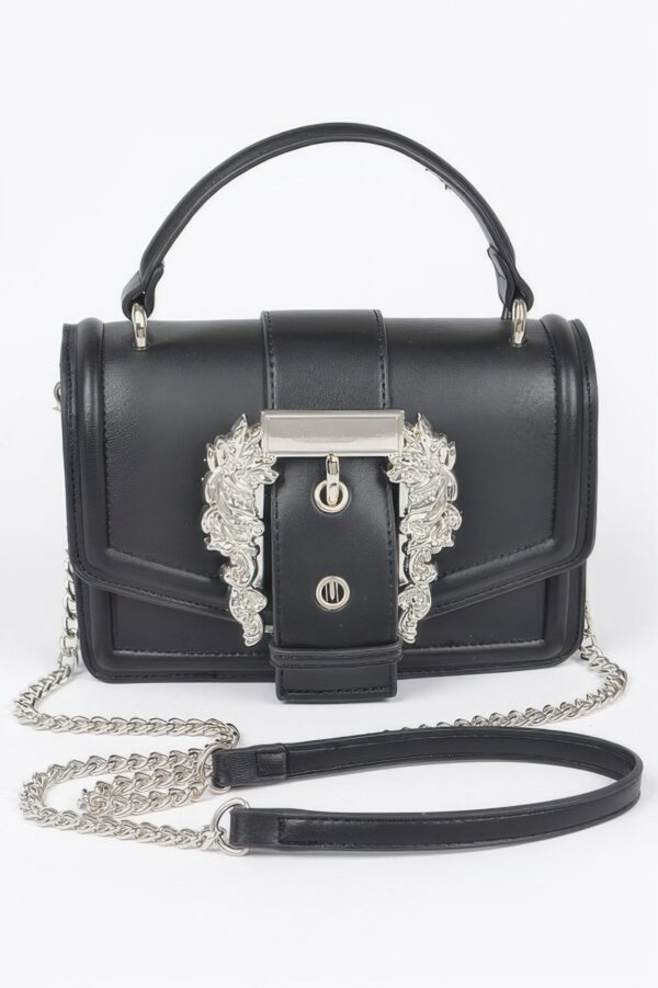 Vegan Top Handle Shoulder Clutch – Structured Polyurethane