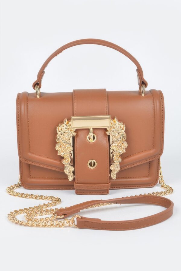 Vegan Top Handle Shoulder Clutch – Structured Polyurethane
