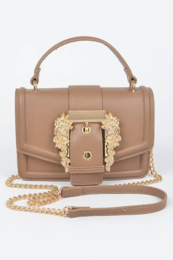 Vegan Top Handle Shoulder Clutch – Structured Polyurethane