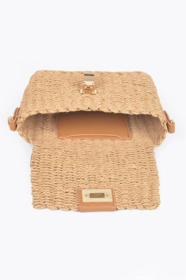 Faux Straw Top Handle Bag – Woven Paper Compact