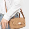 Faux Straw Top Handle Bag – Woven Paper Compact