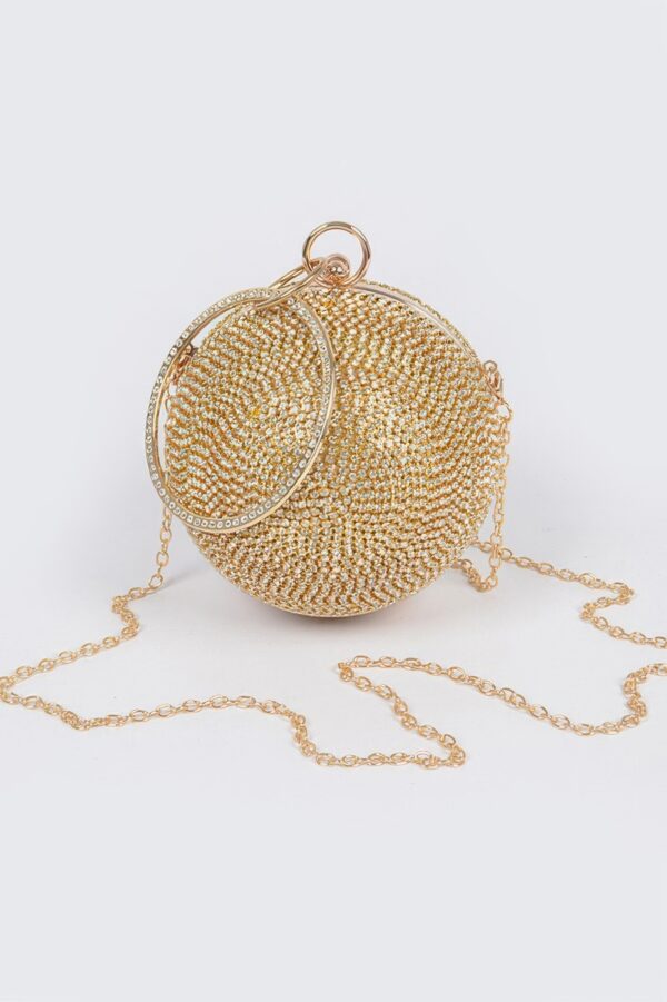 Rhinestone Ball Clutch – Round Crystal Evening Bag
