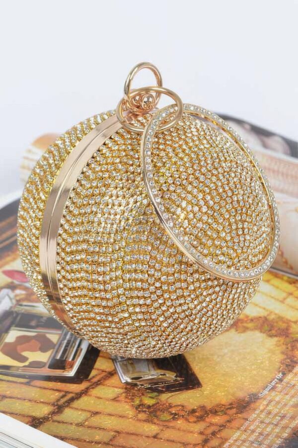 Rhinestone Ball Clutch – Round Crystal Evening Bag