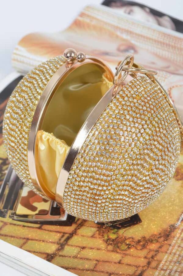 Rhinestone Ball Clutch – Round Crystal Evening Bag
